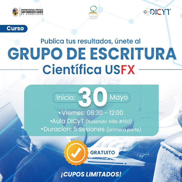Curso «Publica tus resultados, únete al grupo de escritura científica USFX»