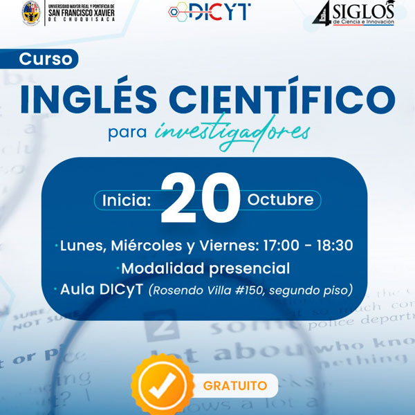 Curso «Inglés científico para investigadores III»
