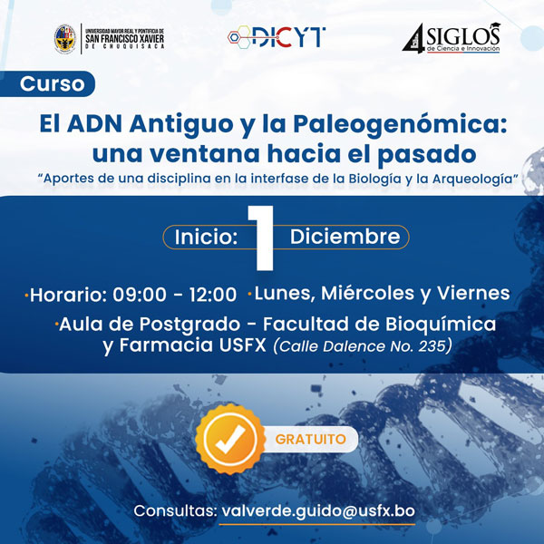 Curso «El ADN Antiguo y la Paleogenómica: Una Ventana Hacia el Pasado: Aportes de una disciplina en la interfase de la Biología y la Arqueología”