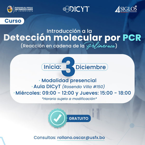 Curso «Introducción a la detección molecular por PCR (reacción en cadena de la Polimerasa)»
