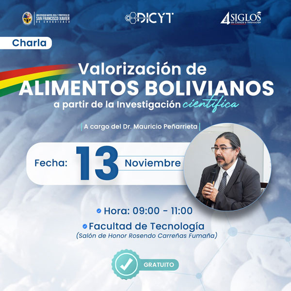 Charla «Valorización de alimentos Bolivianos a partir de la investigación científica»