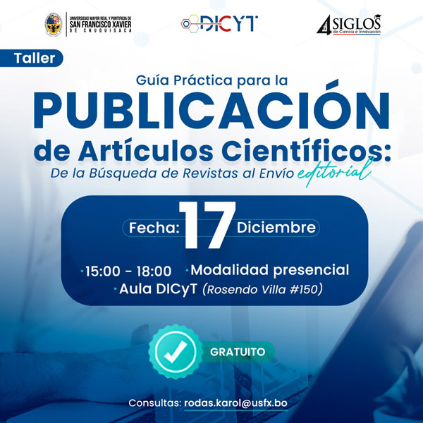 Taller «Guía práctica para publicar artículos científicos: de la búsqueda de revistas al envío editorial»