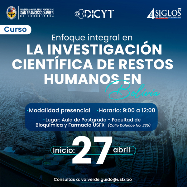 Curso «Enfoque integral en la investigación científica de restos humanos en Bolivia»